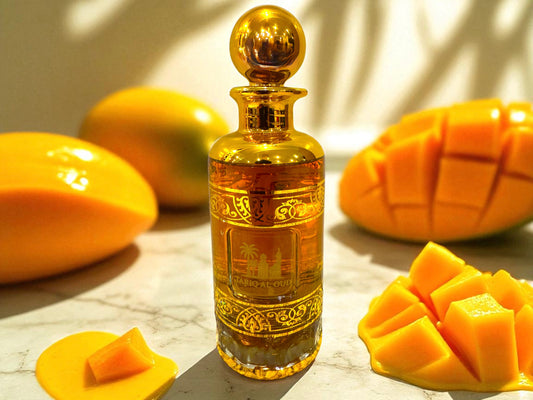 Bottle of Perfume with a gold label