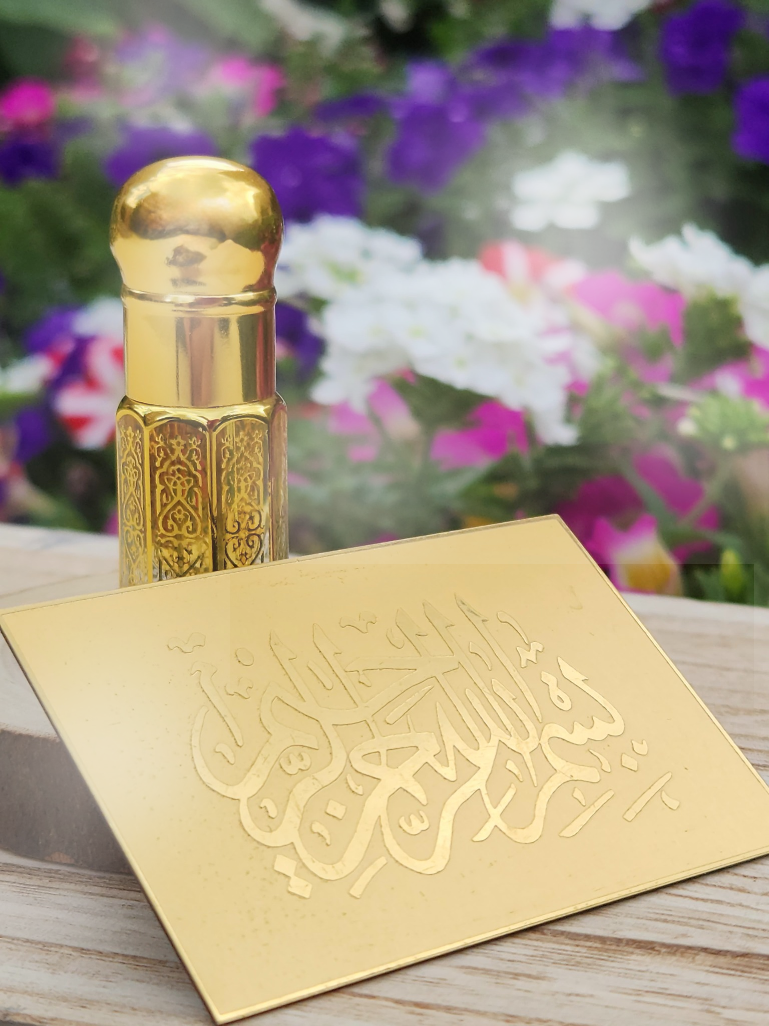 Gold perfume bottle