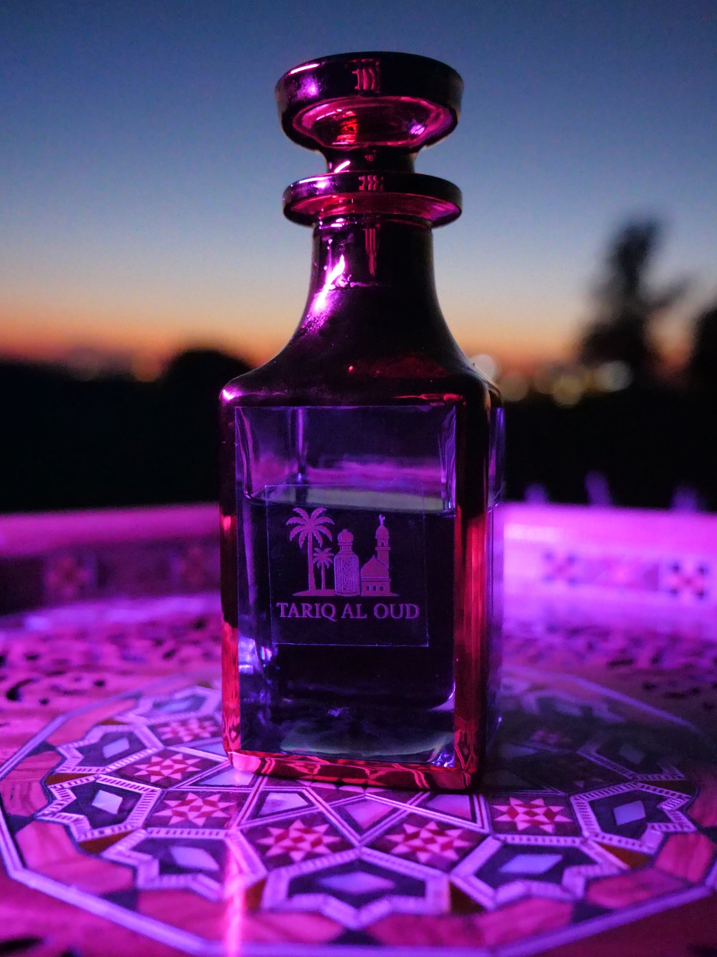 bottle with intricate design